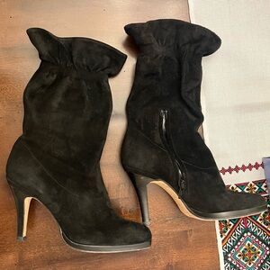 VANELI BLACK MID-CALF SUEDE SLOUCH BOOTS SIZE 6.5 M